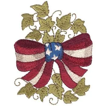 Hot Picks Patriotic Bow Embroidery Design