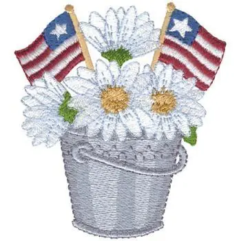 Patriotic Bouquet Embroidery Design Reduced Price