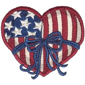 Patriotic Heart Embroidery Design Super Sale