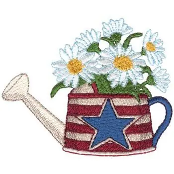 Americana Watering Can Embroidery Design Bulk Order