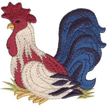No Minimum Order Americana Rooster Embroidery Design