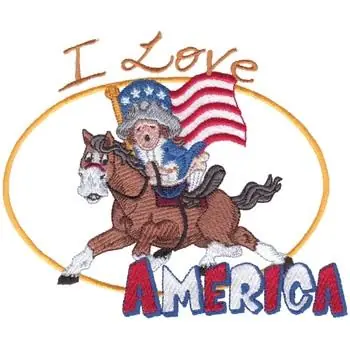 Buy Online I Love America Embroidery Design