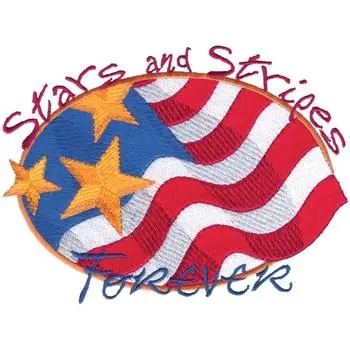Stars & Stripes Forever Embroidery Design Next Day Delivery