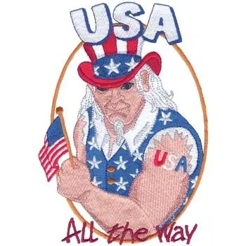 U S A All The Way Embroidery Design Shop Now
