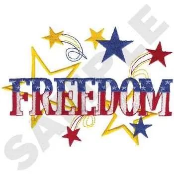 Freedom Embroidery Design Seasonal Sale