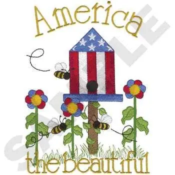 Same Day Shipping America The Beautiful Embroidery Design