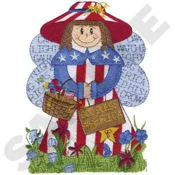Professional Grade Patriotic Angel Embroidery Design