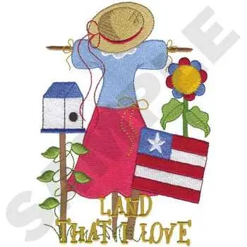 Land That I Love Embroidery Design Viral