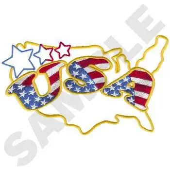 Brand New USA Outline Embroidery Design
