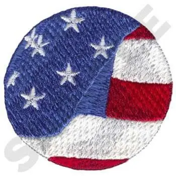 USA Circular Flag Embroidery Design Place Order