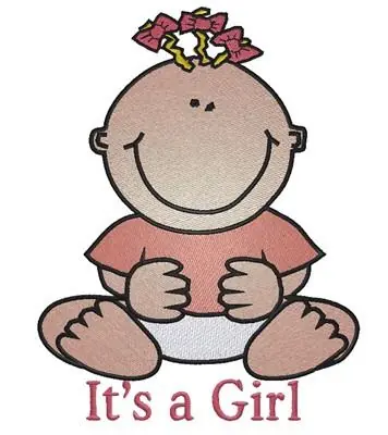 Modern Its A Girl Embroidery Design