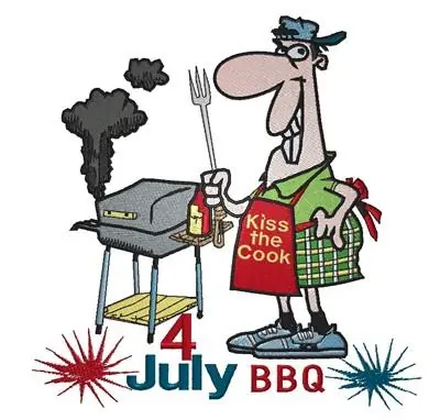 July 4 BBQ Embroidery Design Factory Price