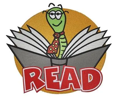 Discount Book Worm Embroidery Design