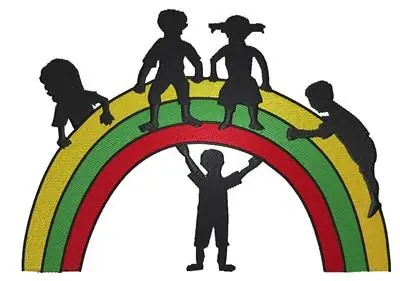 Super Sale Children On Rainbow Embroidery Design