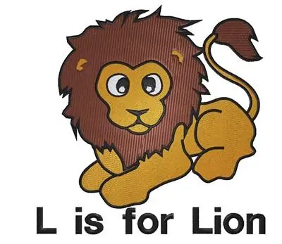 L Is For Lion Embroidery Design Time-Limited