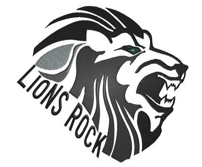 Markdown Lions Rock Embroidery Design