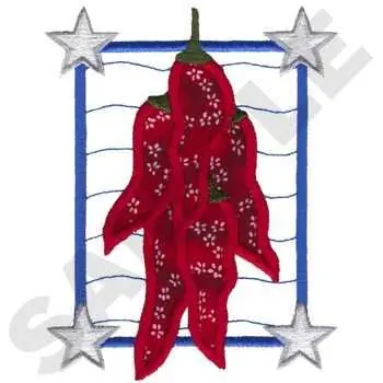 Chili Peppers Applique Embroidery Design Markdown