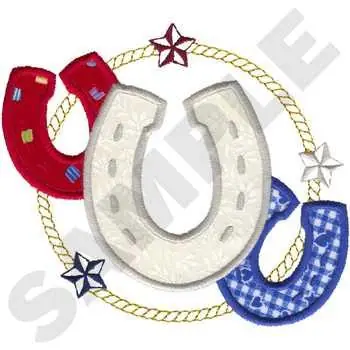 Horseshoes Applique Embroidery Design Latest