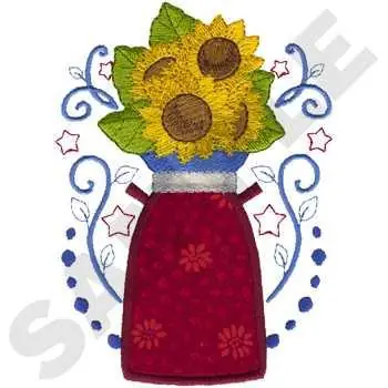 Sunflowers Applique Embroidery Design Hassle-Free Returns