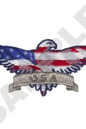 Premium Eagle Banner Embroidery Design