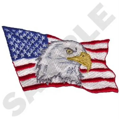 Last Chance Eagle With Flag Embroidery Design