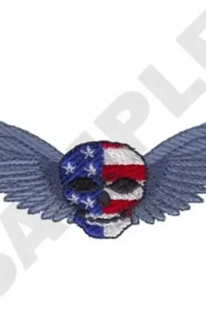 Brand New Patriotic Skull Embroidery Design