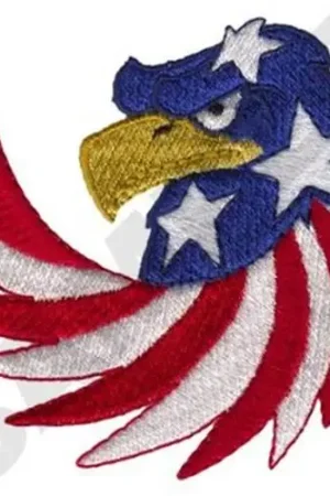 Budget Red, White & Blue Eagle Embroidery Design