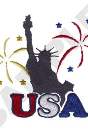 Premium Statue Of Liberty Embroidery Design