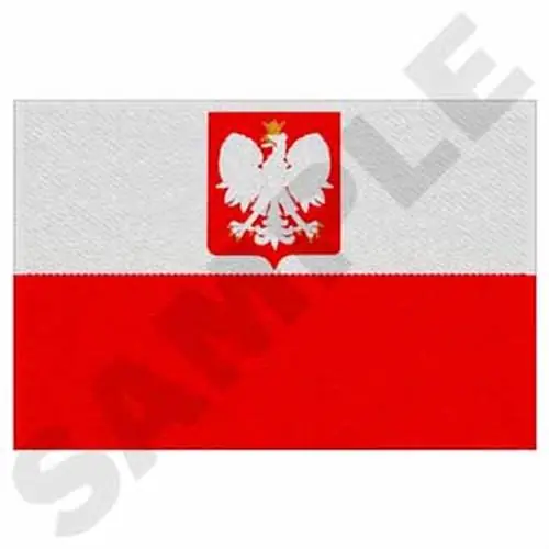 Free Shipping Polish Flag Embroidery Design
