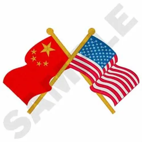 USA China Flags Embroidery Design Mega Sale