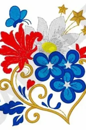 Patriotic Flowers Embroidery Design Exclusive Offer