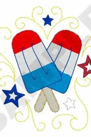 Low Price Patriotic Popsicles Embroidery Design