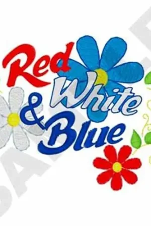 Genuine Patriotic Flowers Embroidery Design