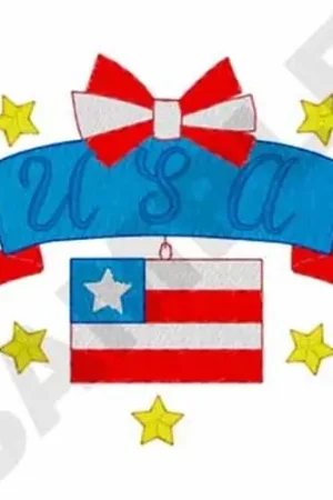 Clearance USA Banner Embroidery Design