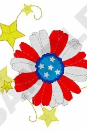 Patriotic Flower Embroidery Design Price Cut