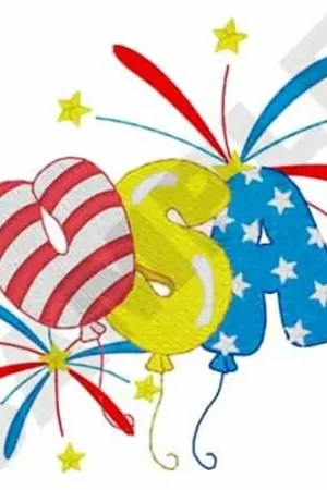 USA Balloons Embroidery Design Shop Now