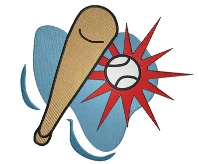 Baseball and Bat Embroidery Design Buy Direct