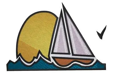 Final Sale Sailboat And Sun Embroidery Design