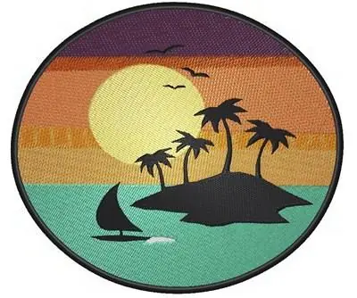 Buy Online Tropical Island Embroidery Design