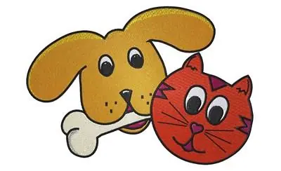 Weekend Sale Cat And Dog Embroidery Design