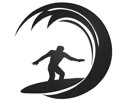 New Release Surfer Silhouette Embroidery Design