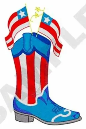 Patriotic Boot Embroidery Design Direct From Factory