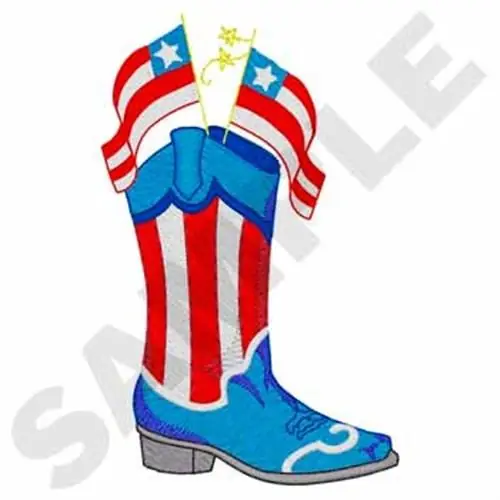 Patriotic Boot Embroidery Design Direct From Factory