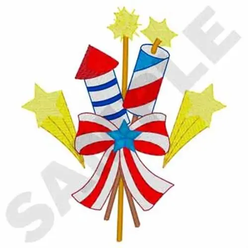 Budget Patriotic Fireworks Embroidery Design