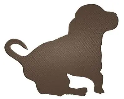 Premium Puppy Silhouette Embroidery Design