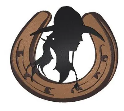Western Horseshoe Cutout Embroidery Design Free Delivery
