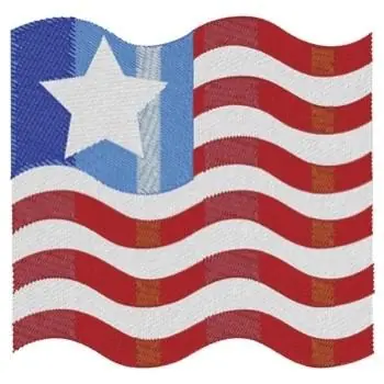 Warranty Included Waving Flag Embroidery Design