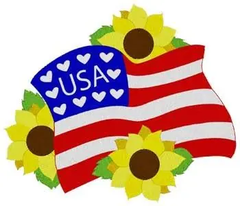 Fast Shipping USA Flag Embroidery Design