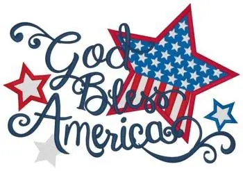 Free Delivery God Bless America Embroidery Design