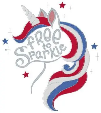 Hot Deal American Unicorn Embroidery Design